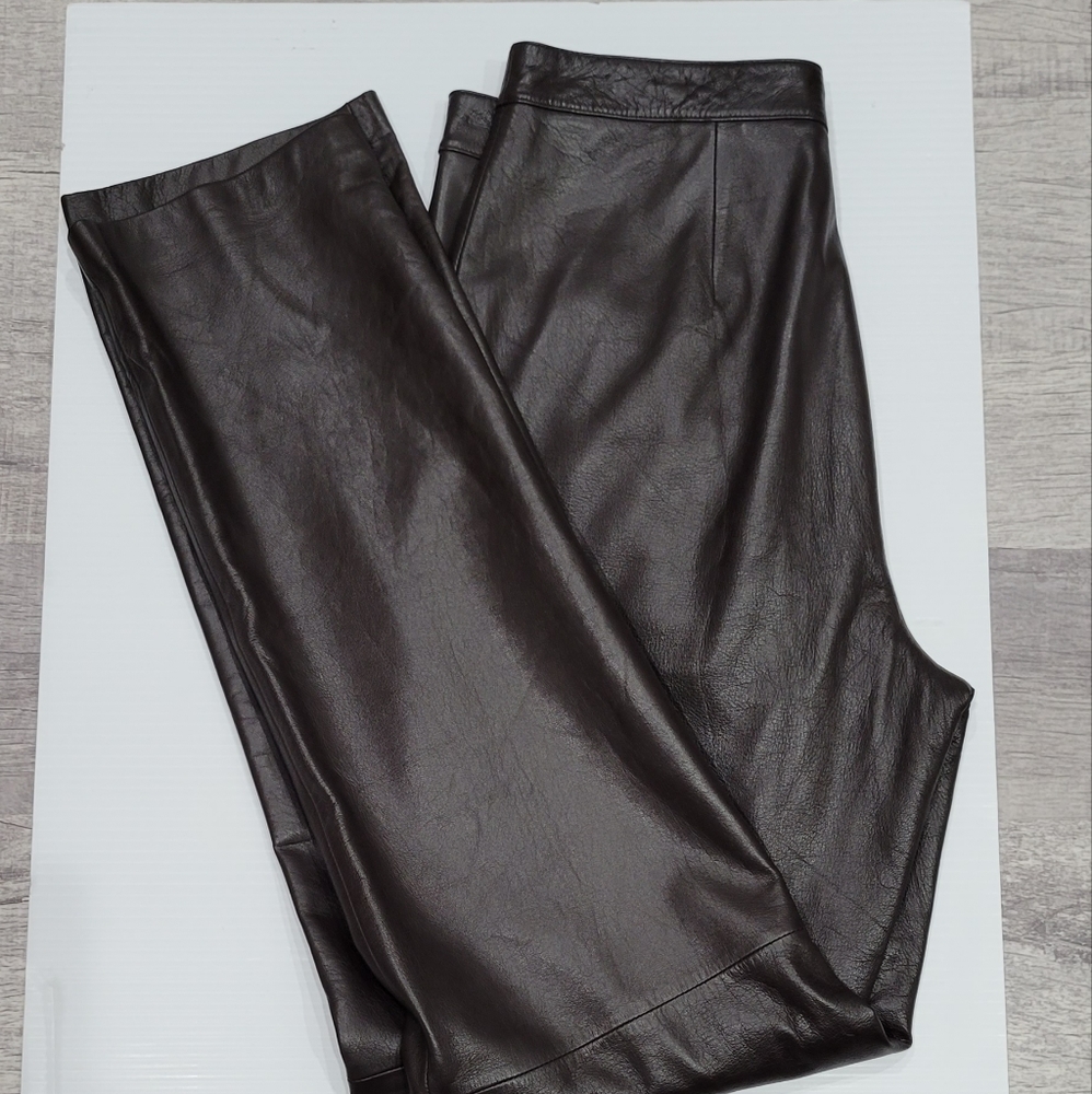 Brown Real Leather Pants
